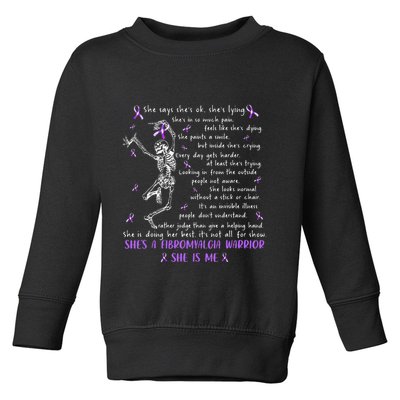 She Say SheS Ok SheS A Fibromyalgia Warrior Skeleton Toddler Sweatshirt