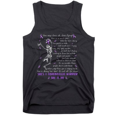 She Say SheS Ok SheS A Fibromyalgia Warrior Skeleton Tank Top