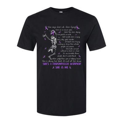 She Say SheS Ok SheS A Fibromyalgia Warrior Skeleton Softstyle CVC T-Shirt