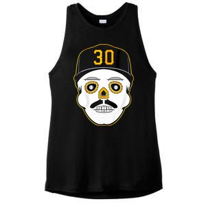 Skenes Sugar Skull Baseball Fan Ladies PosiCharge Tri-Blend Wicking Tank