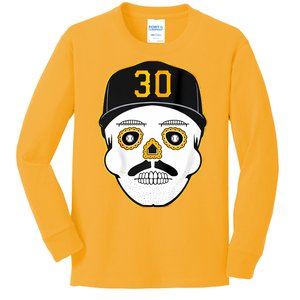 Skenes Sugar Skull Baseball Fan Kids Long Sleeve Shirt