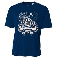 Shit Show Supervisor Funny Boss Manager Teacher & Mom Cooling Performance Crew T-Shirt