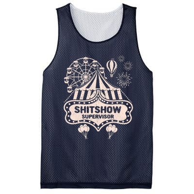 Shit Show Supervisor Funny Boss Manager Teacher & Mom Mesh Reversible Basketball Jersey Tank