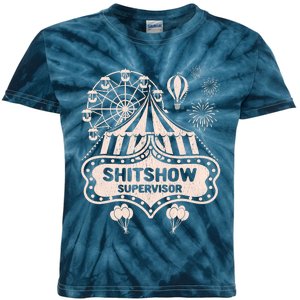 Shit Show Supervisor Funny Boss Manager Teacher & Mom Kids Tie-Dye T-Shirt