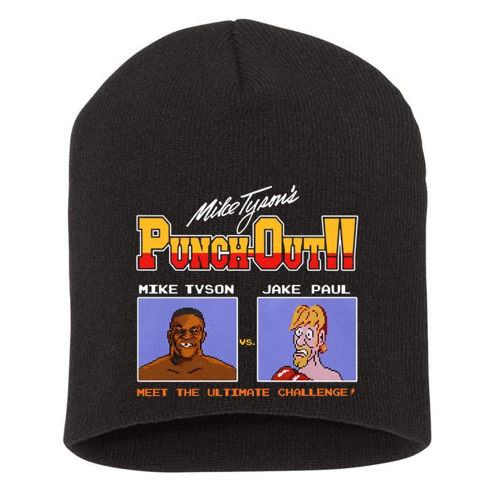 Shithead Steve Store Punch Out Mike Tyson Vs Jake Paul Meet The Ultimate Challen Short Acrylic Beanie