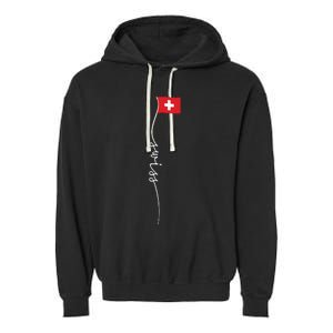 Switzerland Signature Swiss Flag Garment-Dyed Fleece Hoodie