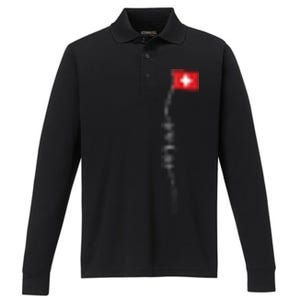 Switzerland Signature Swiss Flag Performance Long Sleeve Polo