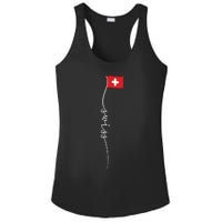 Switzerland Signature Swiss Flag Ladies PosiCharge Competitor Racerback Tank