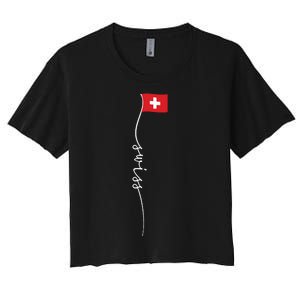 Switzerland Signature Swiss Flag Women's Crop Top Tee