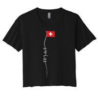 Switzerland Signature Swiss Flag Women's Crop Top Tee