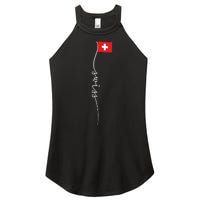 Switzerland Signature Swiss Flag Women's Perfect Tri Rocker Tank