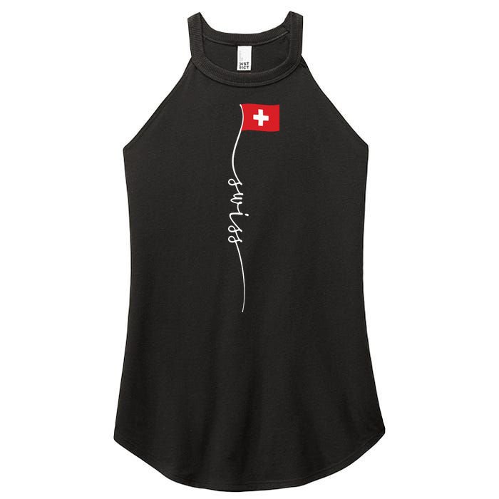 Switzerland Signature Swiss Flag Women's Perfect Tri Rocker Tank