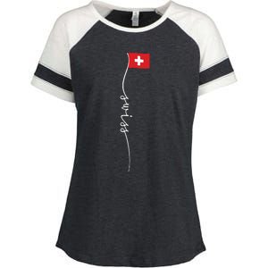 Switzerland Signature Swiss Flag Enza Ladies Jersey Colorblock Tee