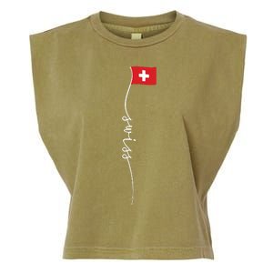 Switzerland Signature Swiss Flag Garment-Dyed Women's Muscle Tee