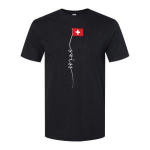 Switzerland Signature Swiss Flag Softstyle CVC T-Shirt