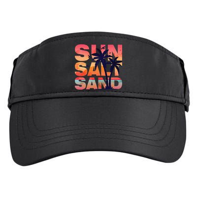 Sun Salt Sand Funny Beach Lover Summer Vacation Palm Tree Adult Drive Performance Visor