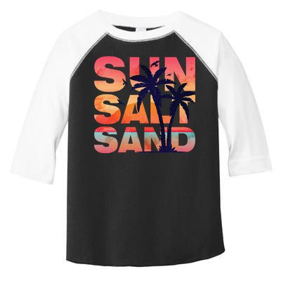 Sun Salt Sand Funny Beach Lover Summer Vacation Palm Tree Toddler Fine Jersey T-Shirt
