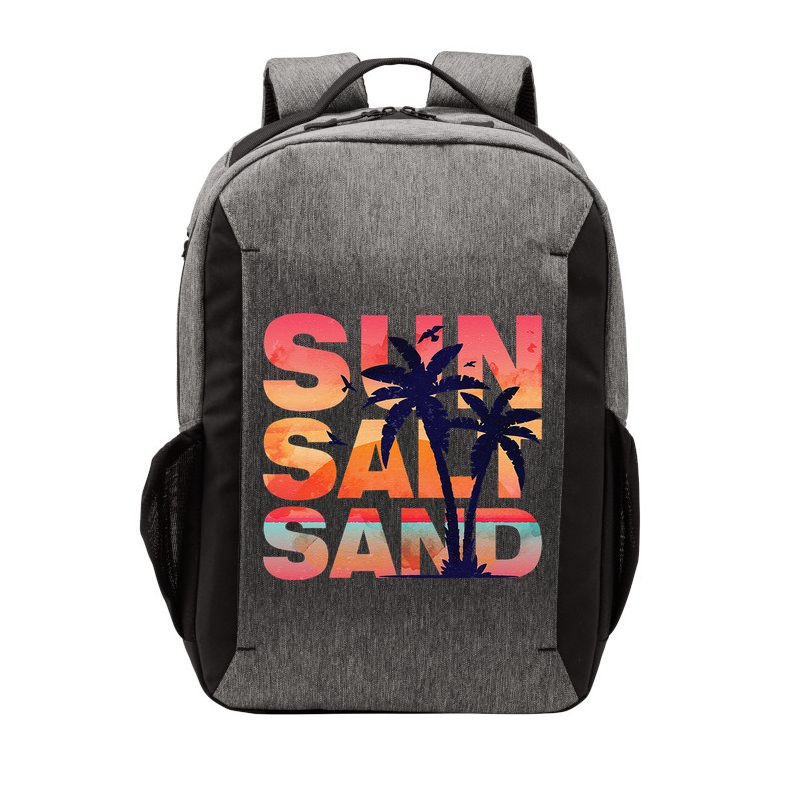Sun Salt Sand Funny Beach Lover Summer Vacation Palm Tree Vector Backpack
