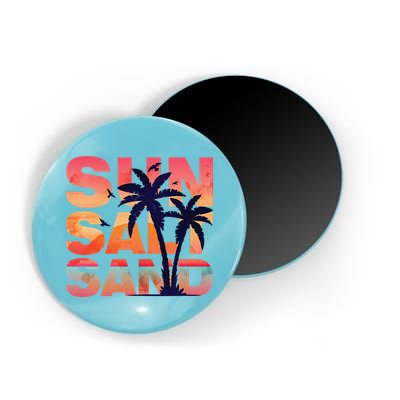 Sun Salt Sand Funny Beach Lover Summer Vacation Palm Tree Magnet