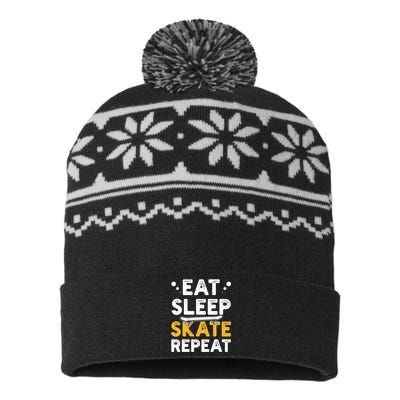 Skateboarding Skateboarder Skateboard Gift USA-Made Snowflake Beanie