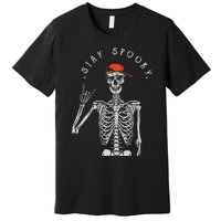 Stay Spooky Skeleton Trick Treat Halloween Skull Hand Premium T-Shirt