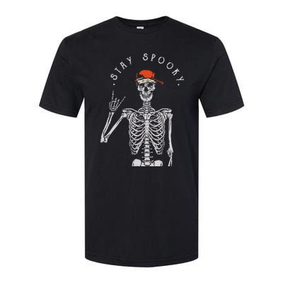 Stay Spooky Skeleton Trick Treat Halloween Skull Hand Softstyle® CVC T-Shirt