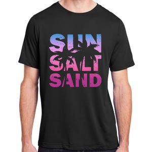 Sun Salt Sand Funny Palm Sun Retro Beach Summer Adult ChromaSoft Performance T-Shirt