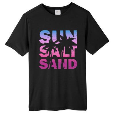 Sun Salt Sand Funny Palm Sun Retro Beach Summer Tall Fusion ChromaSoft Performance T-Shirt