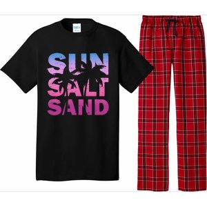 Sun Salt Sand Funny Palm Sun Retro Beach Summer Pajama Set