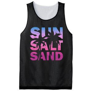 Sun Salt Sand Funny Palm Sun Retro Beach Summer Mesh Reversible Basketball Jersey Tank