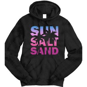 Sun Salt Sand Funny Palm Sun Retro Beach Summer Tie Dye Hoodie