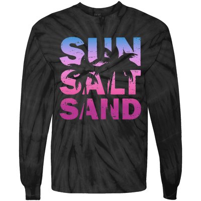 Sun Salt Sand Funny Palm Sun Retro Beach Summer Tie-Dye Long Sleeve Shirt