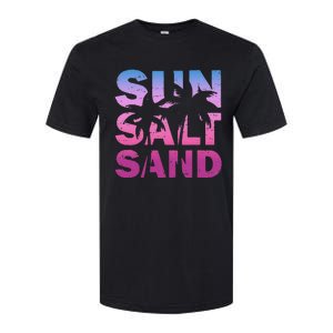 Sun Salt Sand Funny Palm Sun Retro Beach Summer Softstyle CVC T-Shirt