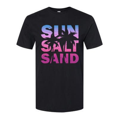 Sun Salt Sand Funny Palm Sun Retro Beach Summer Softstyle CVC T-Shirt