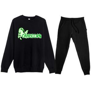 Stylish Saying Superstitions Capricorn Astrology Zodiac Gift Premium Crewneck Sweatsuit Set