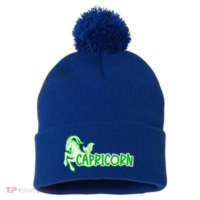 Stylish Saying Superstitions Capricorn Astrology Zodiac Gift Pom Pom 12in Knit Beanie