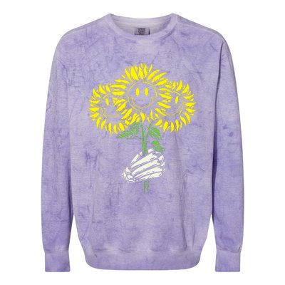 Smile Sunflower Colorblast Crewneck Sweatshirt