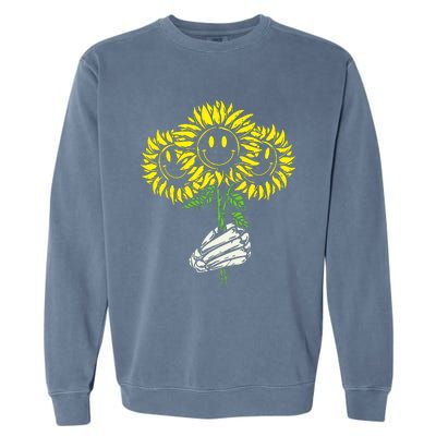 Smile Sunflower Garment-Dyed Sweatshirt