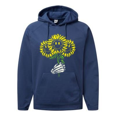 Smile Sunflower Performance Fleece Hoodie