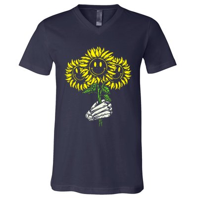 Smile Sunflower V-Neck T-Shirt