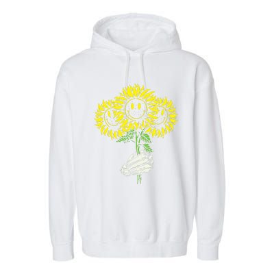 Smile Sunflower Garment-Dyed Fleece Hoodie