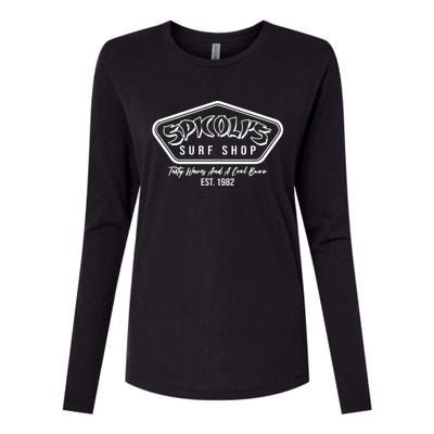 Spicolis Surf Shop Tasty Waves And A Cool Buzz Est 1982 Womens Cotton Relaxed Long Sleeve T-Shirt