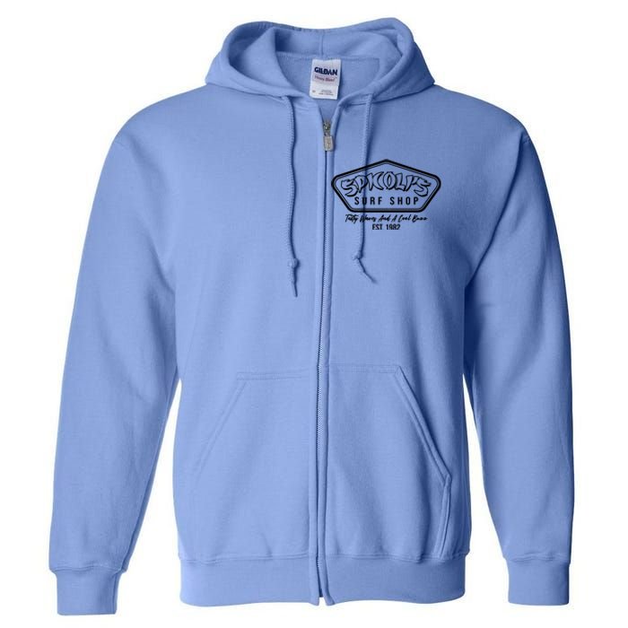 Spicolis Surf Shop Tasty Waves And A Cool Buzz Est 1982 Full Zip Hoodie