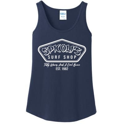 Spicolis Surf Shop Tasty Waves And A Cool Buzz Est 1982 Ladies Essential Tank