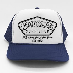 Spicolis Surf Shop Tasty Waves And A Cool Buzz Est 1982 Trucker Hat