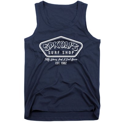 Spicolis Surf Shop Tasty Waves And A Cool Buzz Est 1982 Tank Top