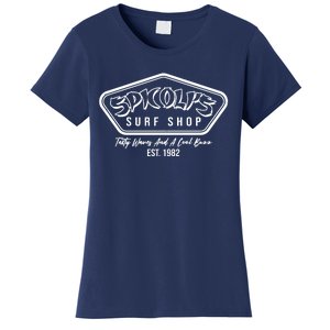 Spicolis Surf Shop Tasty Waves And A Cool Buzz Est 1982 Women's T-Shirt