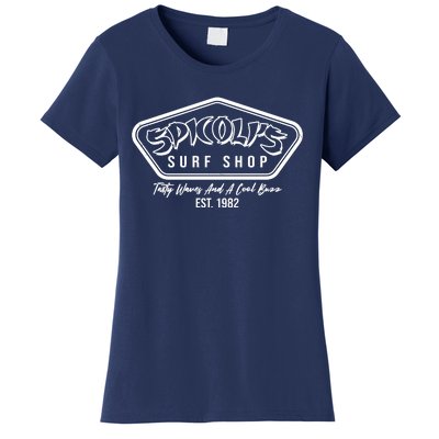 Spicolis Surf Shop Tasty Waves And A Cool Buzz Est 1982 Women's T-Shirt