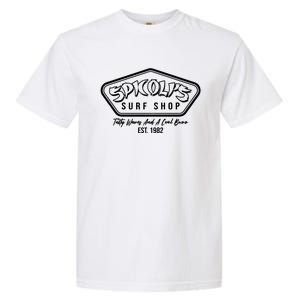 Spicolis Surf Shop Tasty Waves And A Cool Buzz Est 1982 Garment-Dyed Heavyweight T-Shirt