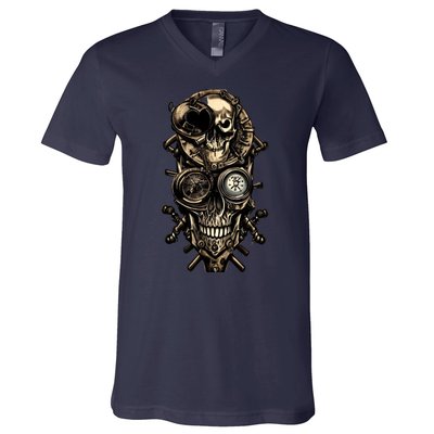 SteamPunk Skull V-Neck T-Shirt